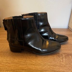 sleek faux leather booties